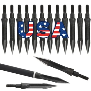 12pcs Hunting General Thread High Carbon Steel Arrow Head