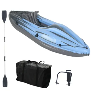 Inflatable Kayak Fishing Boat Adult Blue with Paddles