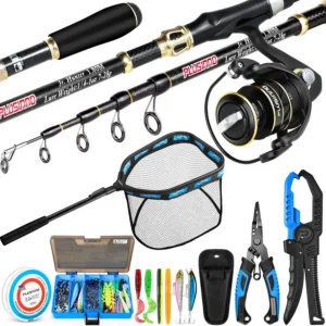 Fishing Rod and Reel Combo, Tackle Box with Fishing Lures,
